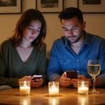 Erotische Kontakte Sex-Dating Niedersachsen: Jetzt aufregende Treffen vereinbaren Ein Paar sitzt entspannt auf einem Sofa und betrachtet seine Smartphones