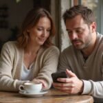 Sexkontakt Rheinland-Pfalz: Heiße Dates und diskrete Treffen in deiner Nähe Eine Frau und ein Mann sitzen entspannt bei Kaffee im Café